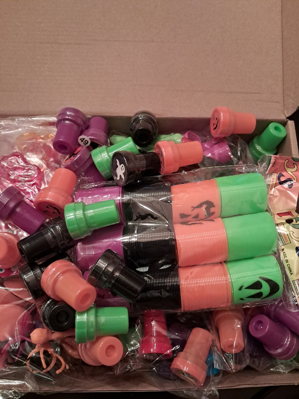 Party Popper Noisemakers in Green, Orange, Black and Purple - Multipack